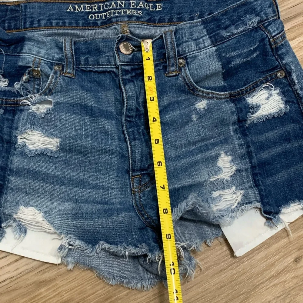 American Eagle Vintage Hi Rise Festival Destroyed Jean Shorts 8